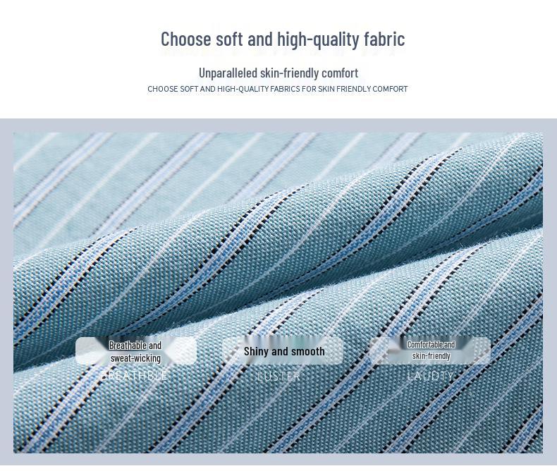 Hengyuanxiang Men's Non-Iron Striped Cotton Long-Sleeve Shirt - Spring & Autumn Casual Loose Fit