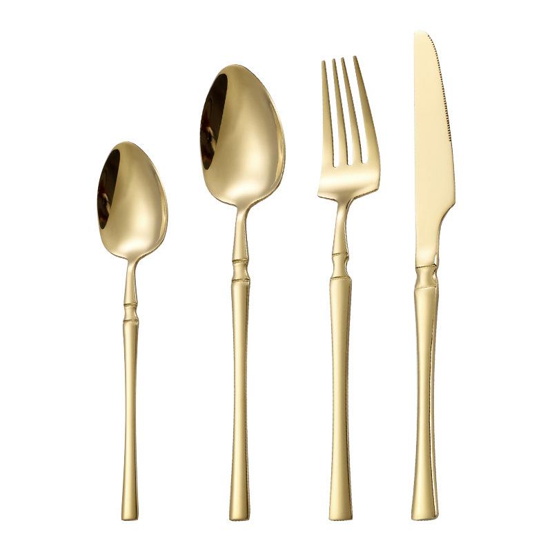 24pcs Dinnerware Set Stainless Steel Cutlery Set Knife Fork Tea Spoon Dinner Set Kitchen Silverware Set for 6