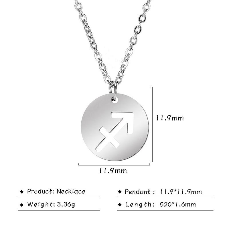 Rustfritt stål Stjerne Stjernetegn Halskjeder 12 Constellation Choker Anheng Væren Libra Leo Collier Bursdagsgave