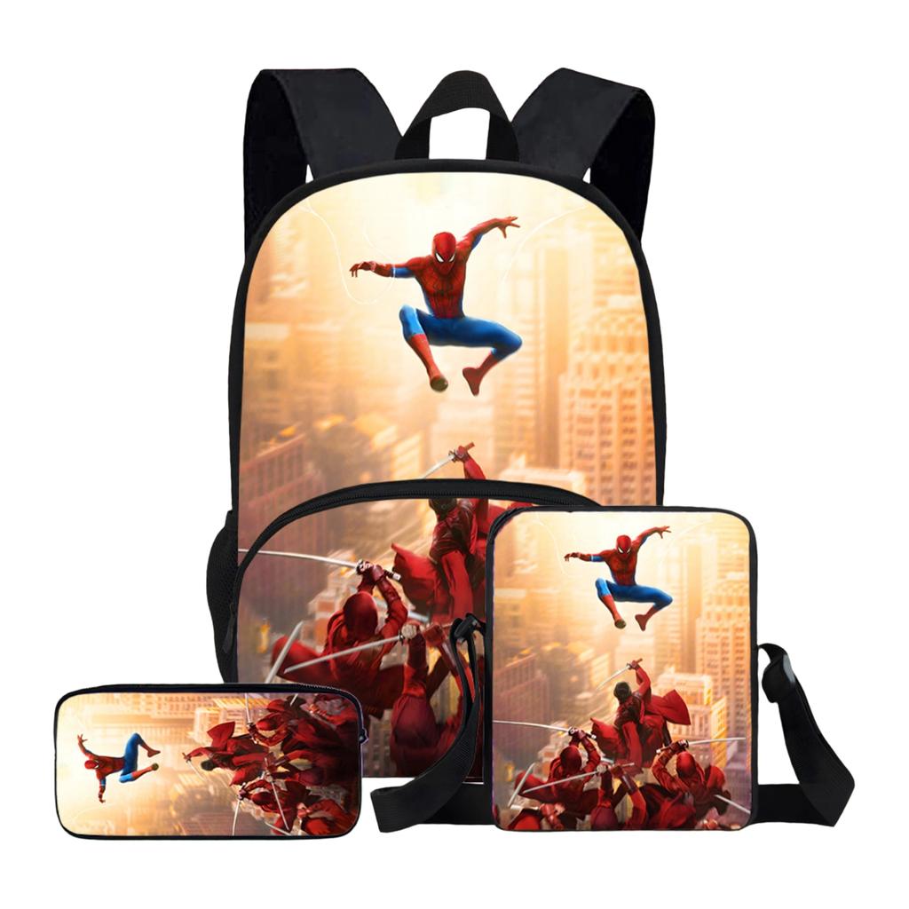 3 Piece Backpack Lunch Bag Pencil Case Set with Printed Design Durable Material Adjustable Straps Suitable for School Travel and Daily Use
