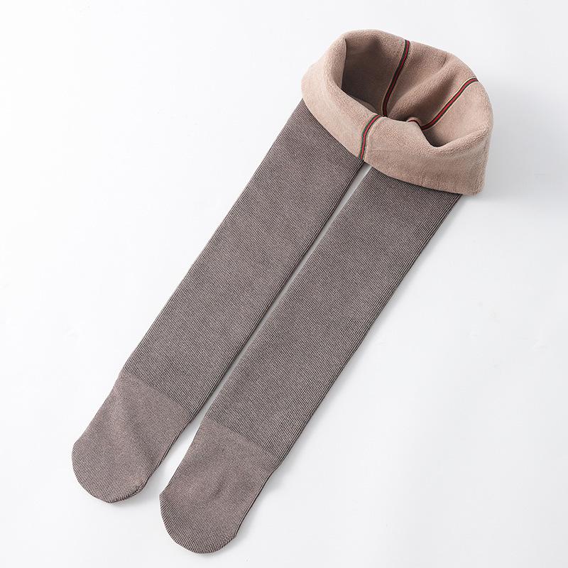 Children s Velvet-Lined Striped Leggings - Lambskin Warmth for Autumn and Winter Large XL (Height 130-145CM)