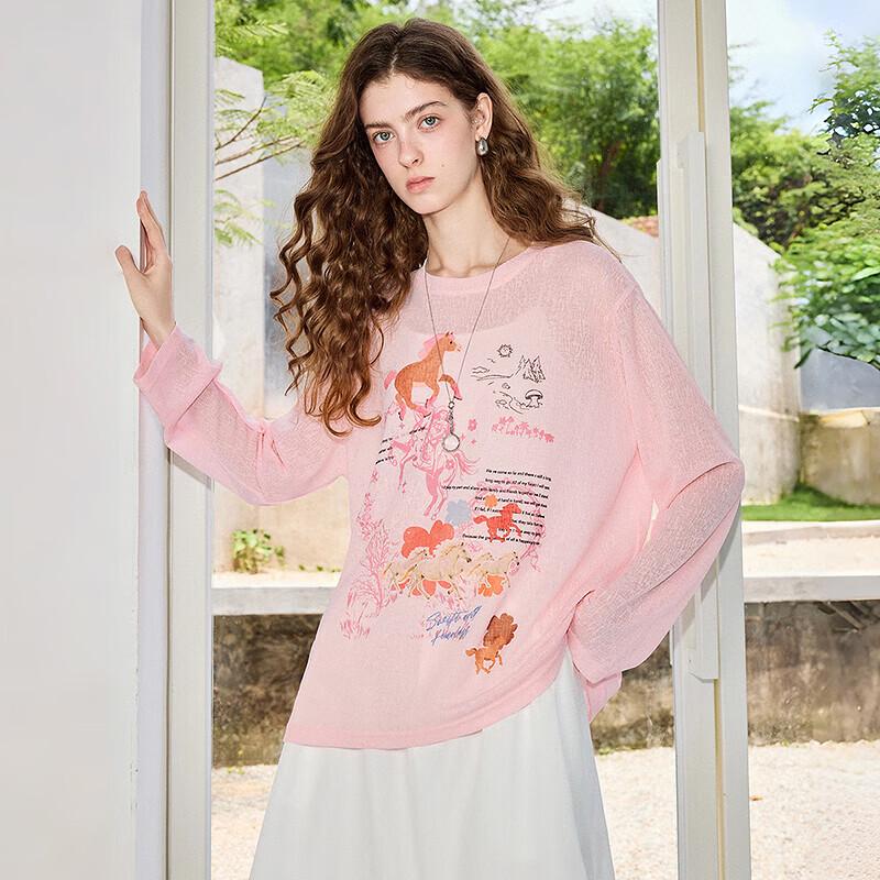 Chuyu Women's Bohemian Print Long-Sleeve T-Shirt