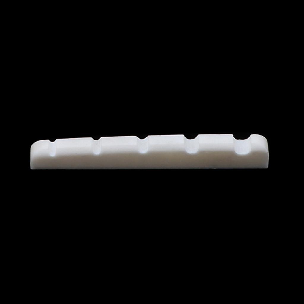 Electric Bass Pre-Slotted Bone Nut Replacement 5 String Bass Guitar Top Nut Saddle Music Instrument Parts Easy Install