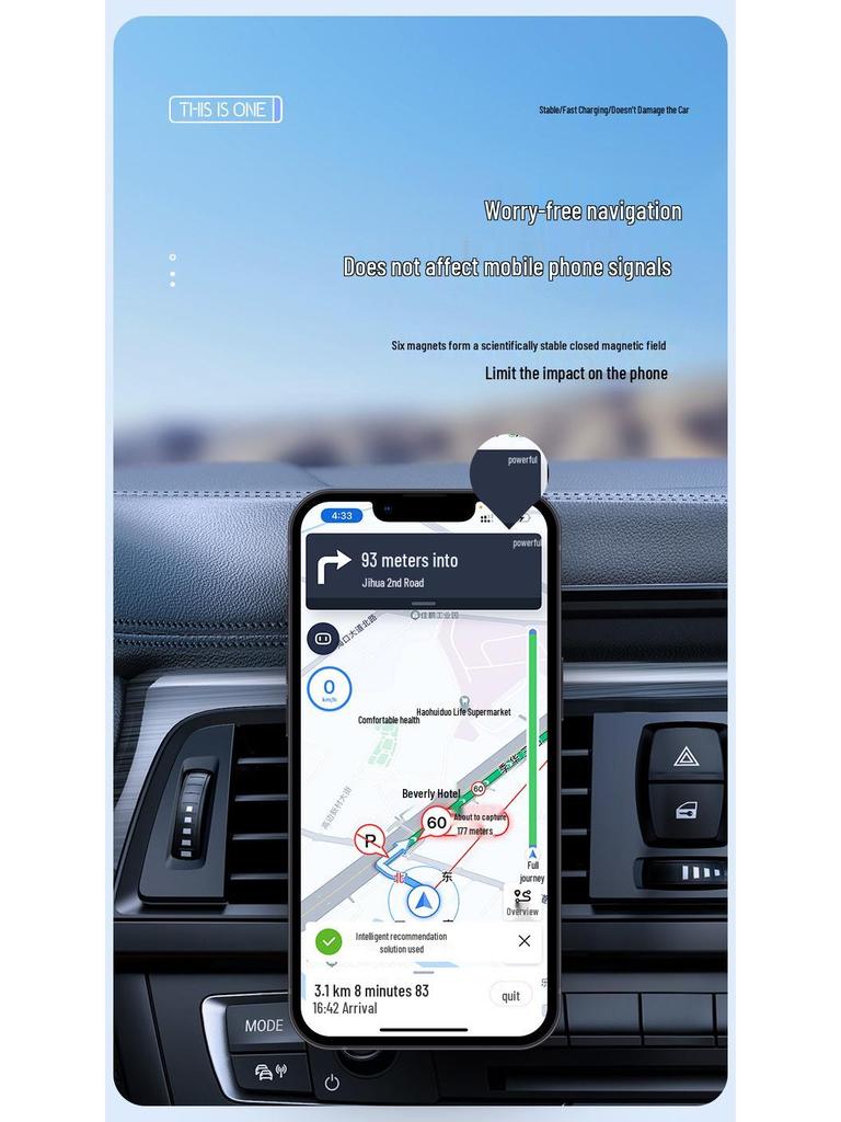 iPhone 16 Pro RGB Magnetic Car Phone Holder