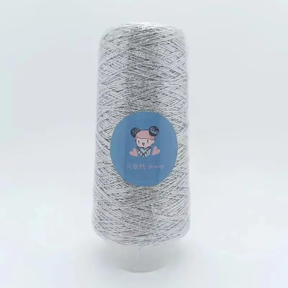 New Silver Handmade Yarn Popular Same Style Woven Small Silver Bag Woven Flash Core Wire Crochet Needle 200g 1 Ball Yarn