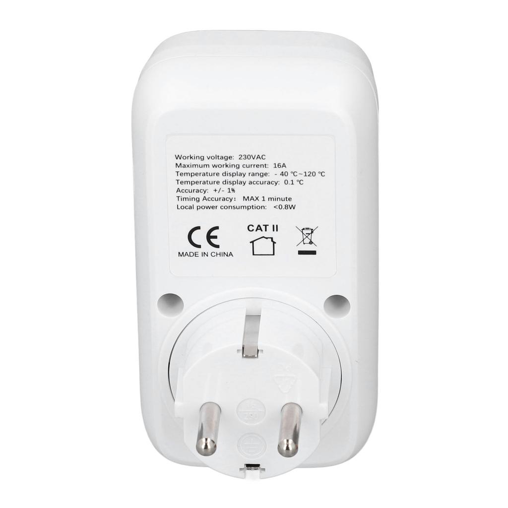 Digital Thermostat Outlet Backlit Display Plug in Temperature Controller Heating Cooling Control