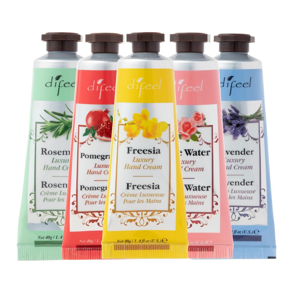 Difeel Family Set 54 Natural Hand Cream 40g x 5 pieces Rosewater New York Pomegranate, Lavender, Freesia, Rosemary,