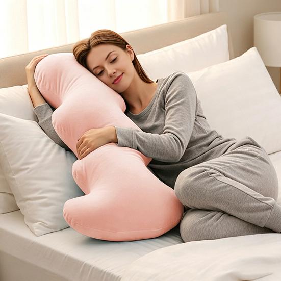 Adults Pea Pods Body Pillow Ice Silk Full Body Support Sleeping Pillow Ergonomic Soft Washable Cover Long Pillow for Side Sleepers