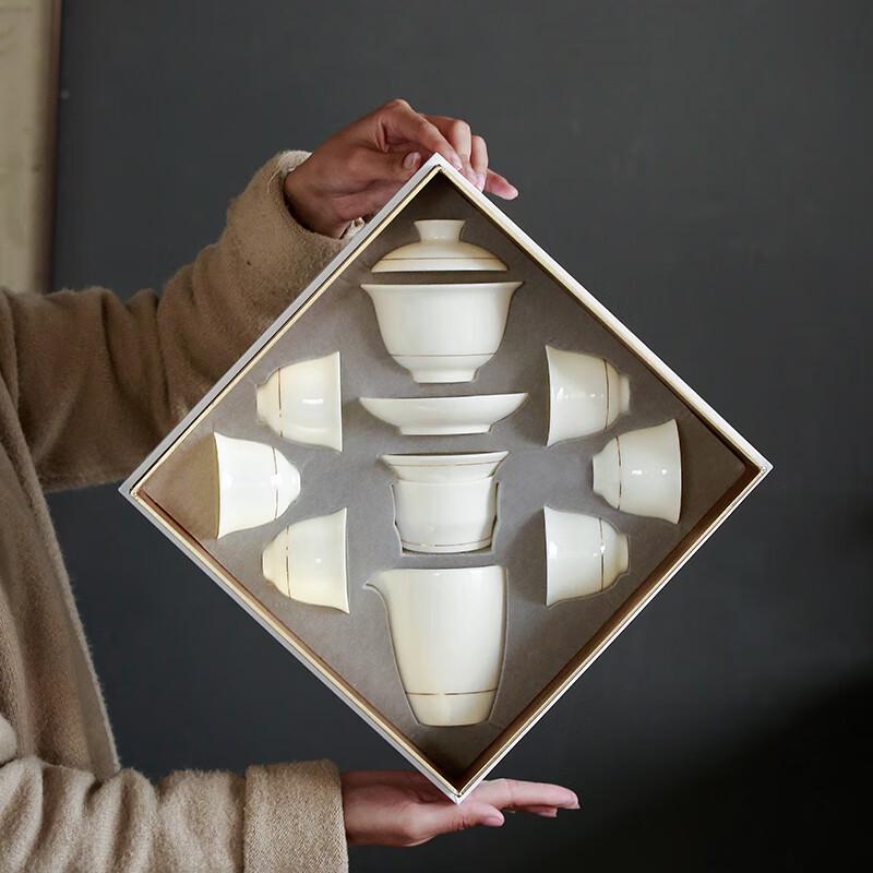 Suh s Hand-Painted Gold Ceramic Kung Fu Tea Set