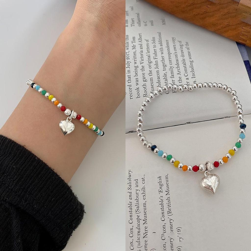 Korean Style S925 Silver Plated Retro Graffiti Patchwork Bangle - Women's Hip Hop Fashion Trend Bracelet