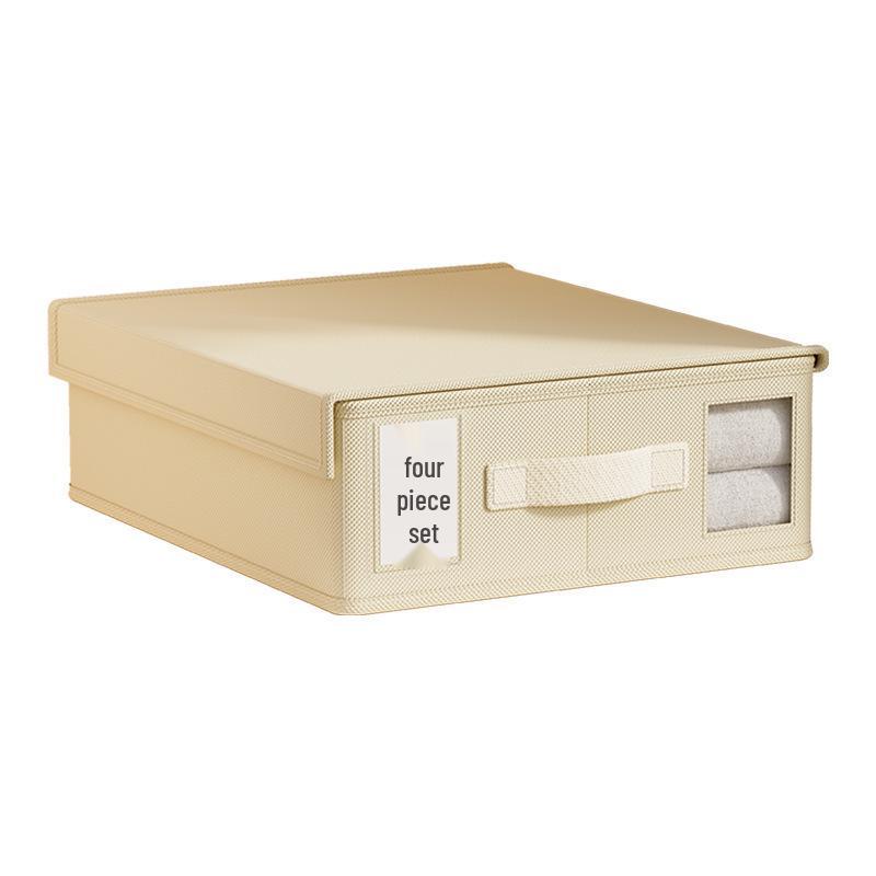 Four-Piece Quilt Cover Set with Storage Box and Wardrobe Organizer