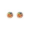 Dopamine Colorful Zircon Firework Stud Earrings Light Luxury Vintage Minimalist Jewelry for Women