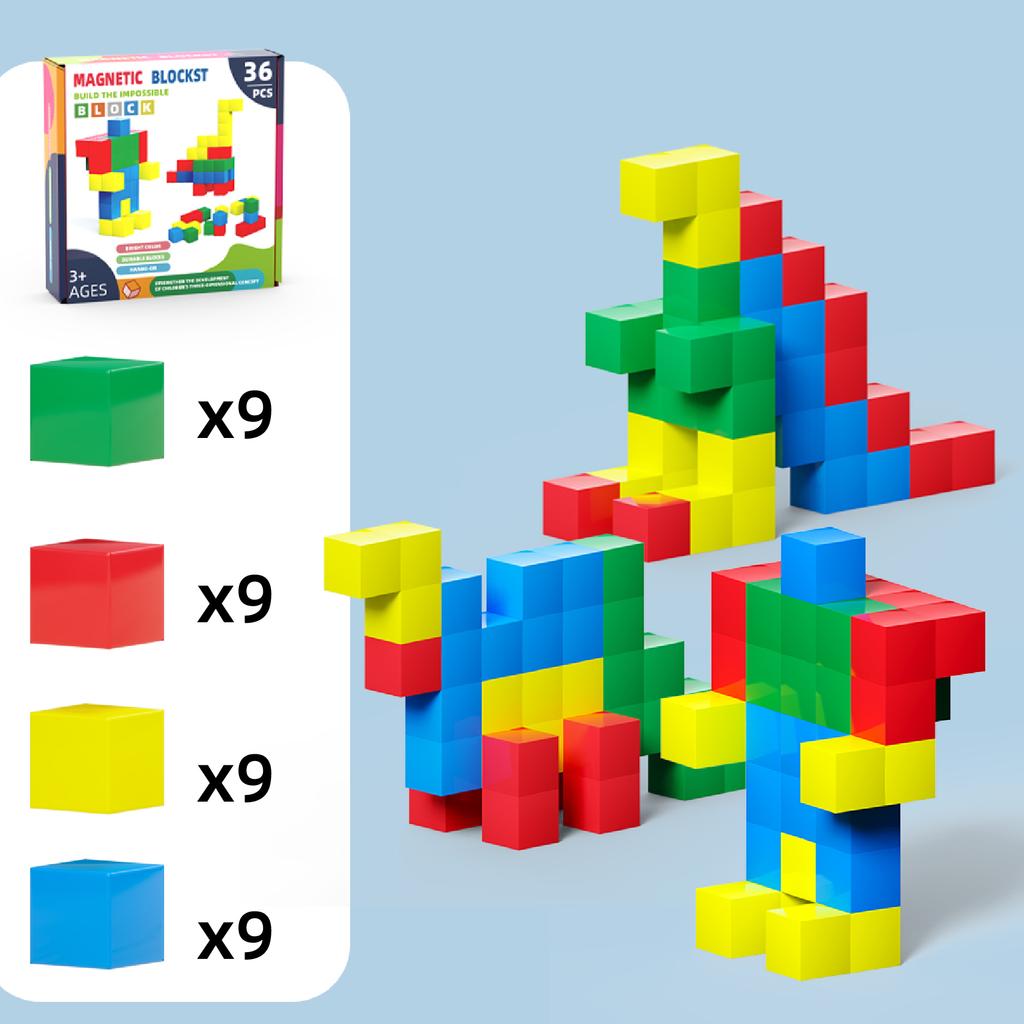 Non-Toxic Stacking Blocks Math Educational Toys For Child Montessori Magic Block Puzzle Toy Spatial Logical Thinking Training Game Rainbo