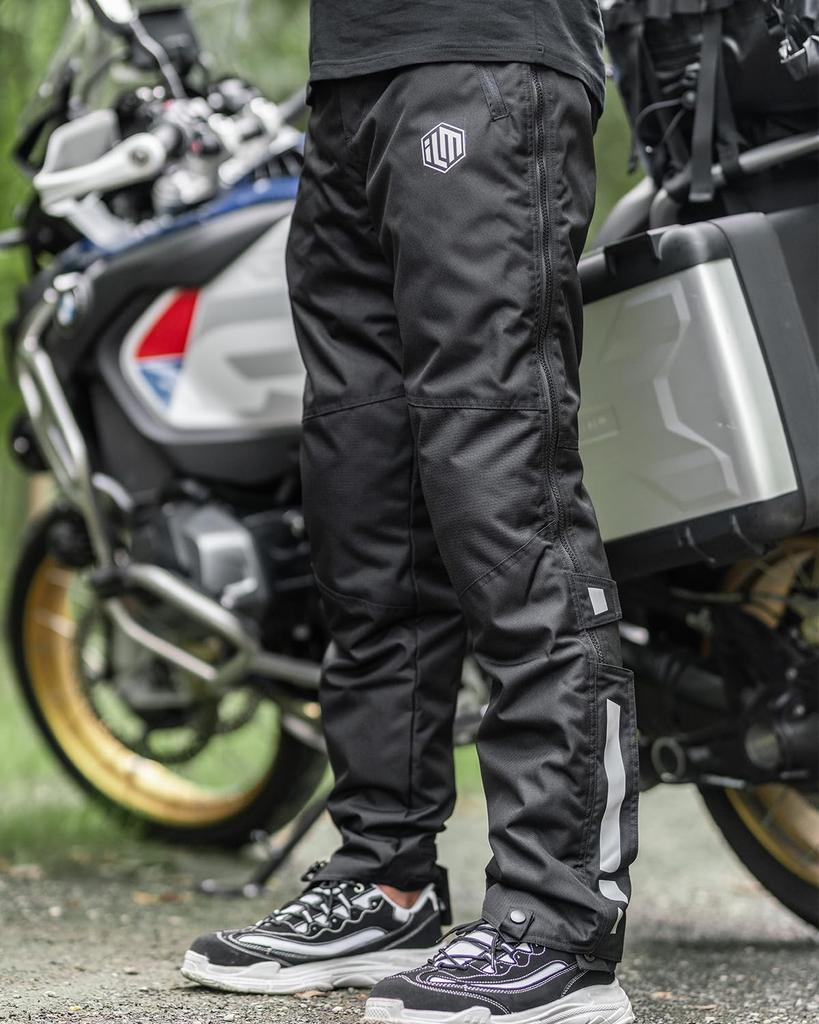 ILM Newest Improved Motorcycle Winter Heat Protect CE Black Men's Overpants, Overpants, Waterproof, Windproof, Warm, Abrasion-Resistant, Certified,