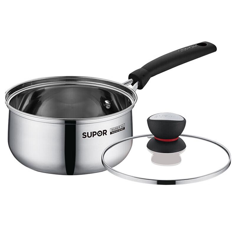 SUPOR Small Red Circle 304 Stainless Steel Milk Pot, 16cm