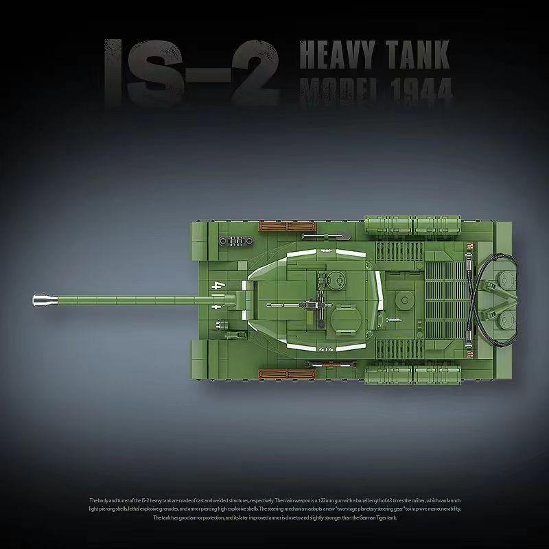 100249 Full Crown IS-2 Heavy Tank 1944 Model Fully Assembled Interlocking Plastic Toy Gift
