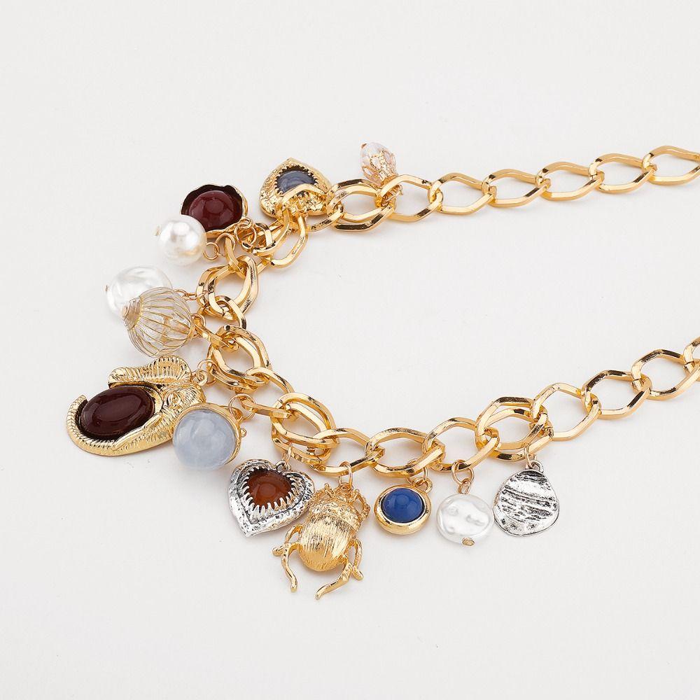 Literature Collarbone Chain Personality Vintage Earring Punk Multi Pendant Chain Necklace Autumn