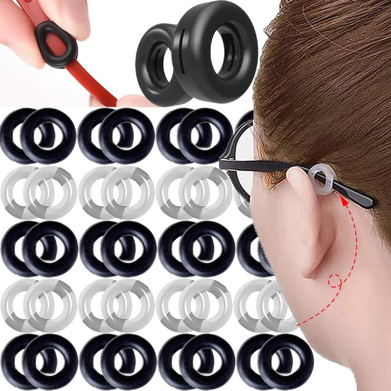 10/60pcs Anti Slip Ear Hook Eyeglasses Round Silicone Retainer Holder Spectacles Ear Sleeve Eyewear Stopper Bracket Accessories
