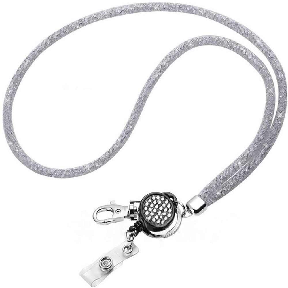 Badgesholder Udtrækkelig Lanyard ID Lanyard Navneskilt Kort Badgeholder Ruller Kædeclips Hængende Snor Nøglering Halskæde Rem