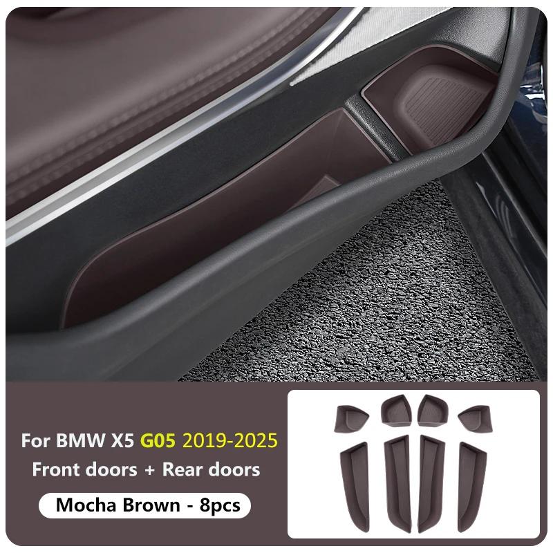 Car Door Side Storage Box TPE Front Rear Car Door Slot Organizer Tray Organizer Interior Accessories For BMW X5 G05 -2025