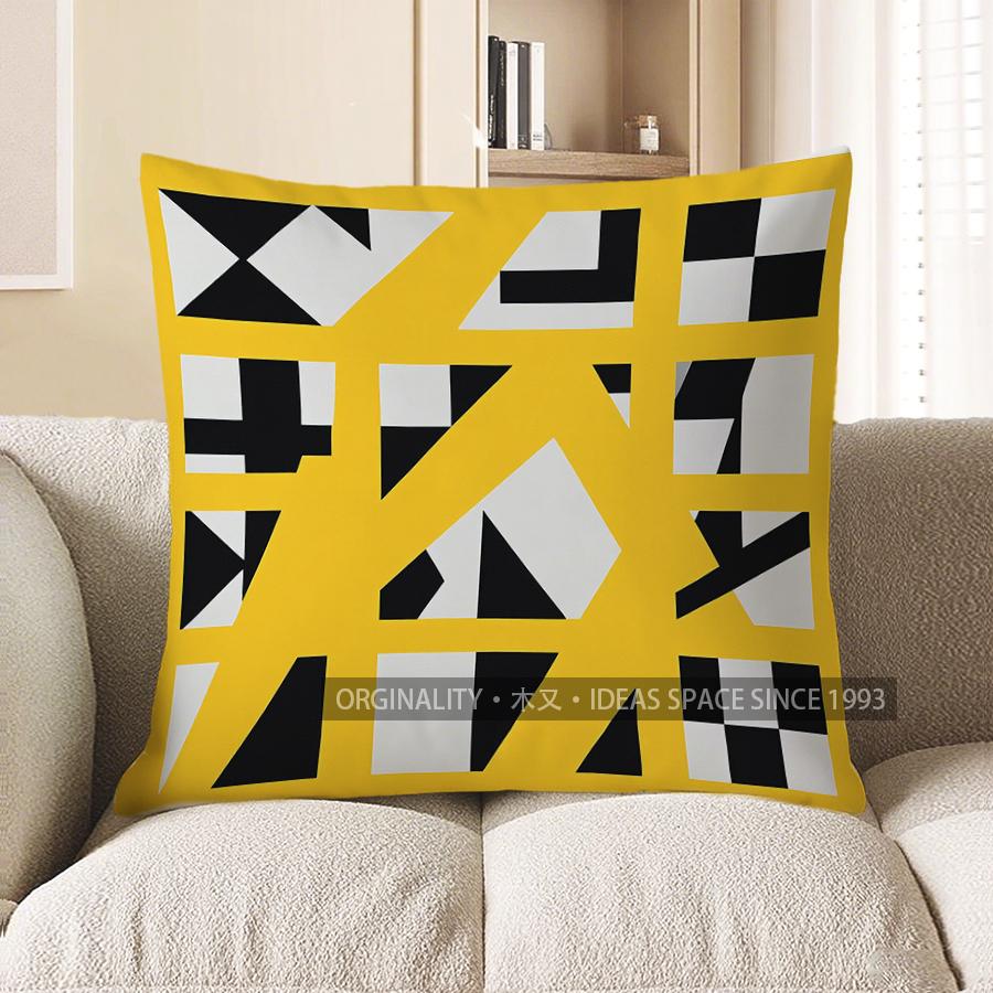 Home Decor Geometric Black &amp; White Pattern Throw Pillow Pattern Cushion Cover Suitable For Sofa Bedroom Car Pillow Cover