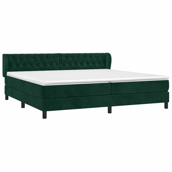 Maison Exclusive - Sommier à lattes de lit et matelas Vert foncé 200x200cm Velours