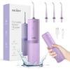 Water Flosser Dental Oral Irrigator Teeth Cleaner Portable Travel Rechargeable Cordless,IPX7 Electric Plaque Remover 3 Modes 3 Jet Tips 140ml