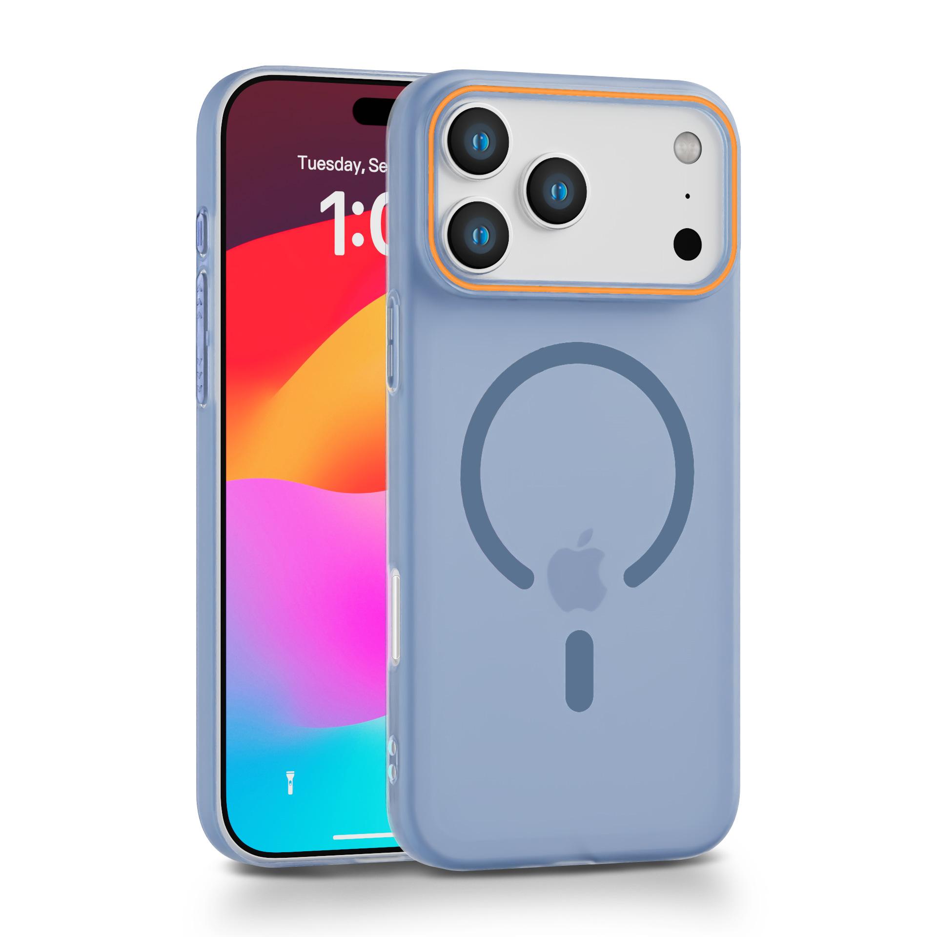 

For Apple 17air Mobile Phone Case New PC Magnetic Suction for IPhone16 Ice Mist Frosted 15promax Skin-feeling Mobile Phone Case IP 11