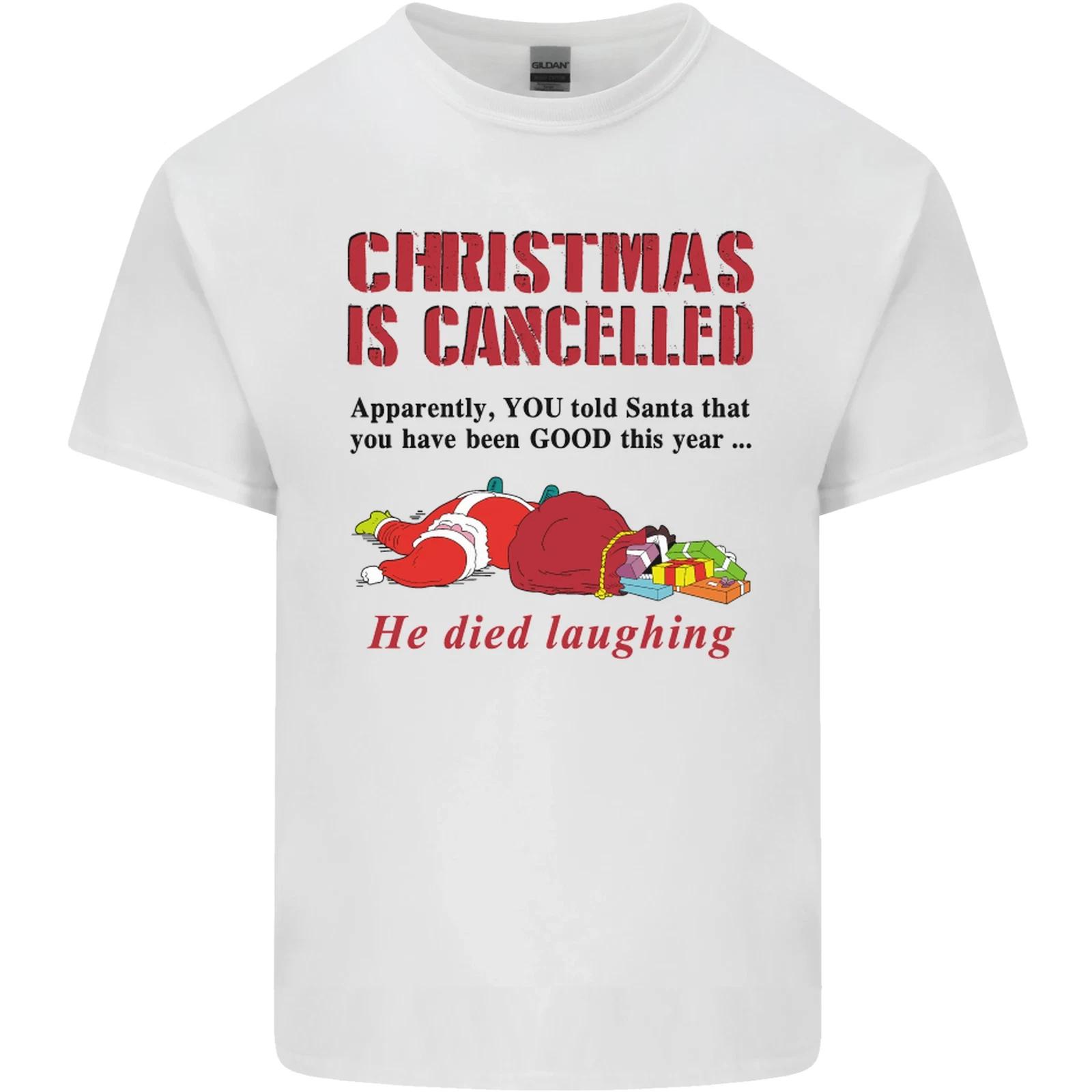 Christmas Is Cancelled Funny Santa Clause Kids T-Shirt Childrens M