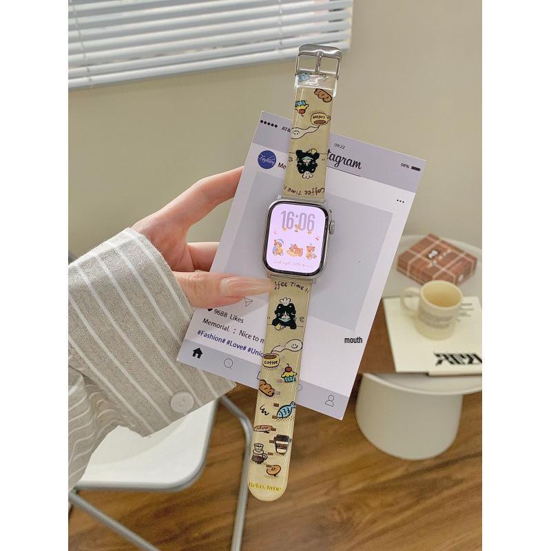 Cartoon Print Watch Strap for Apple 11th Gen iWatch, Huawei Fit43, and Xiaomi 9Pro