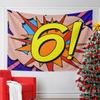 Pop Art Style "6!" Explosion Design Pattern Wall Hanging Tapestry Decorative Tapestry Home Decor for Bedroom and Living Room