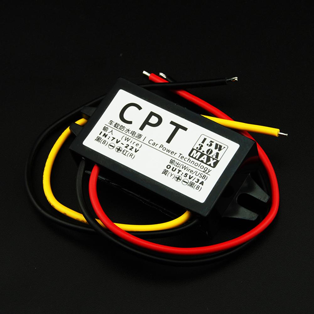 10-1PCS 12V To 5V DC To DC Converter 3A 15W Car Step Down Buck Converter Direct Current Converter for Vehicle Car Truck Volt