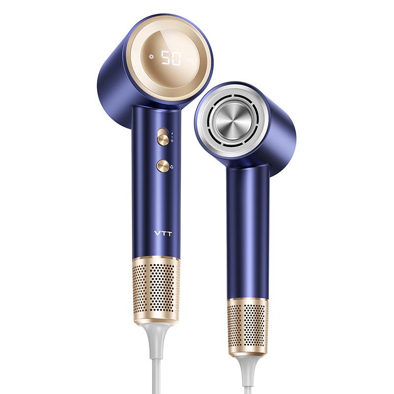 High-Speed Brushless Motor Hair Dryer with Negative Ion Technology and Digital Temperature Display