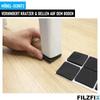 FILZFIX Felt Gliders Black 133 Pcs Furniture Gliders Chair Gliders Self-adhesive