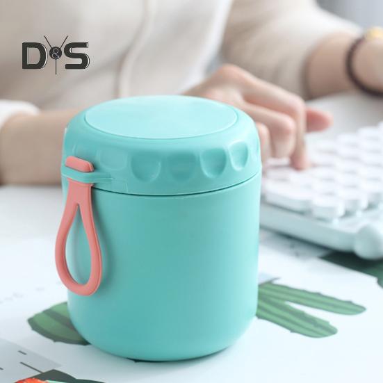 Soup Thermal Jar for Kids 401-500ml Insulated Stainless Steel Food Container Leakproof Wide Mouth Vacuum Lunch Cup with Handle for Hot Cold Food