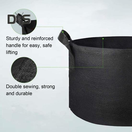 Saci de creștere din pâslă îngroșată, saci de creștere a plantelor cu mânere, saci de plantare respirabili, ghivece pentru flori, roșii, castraveți