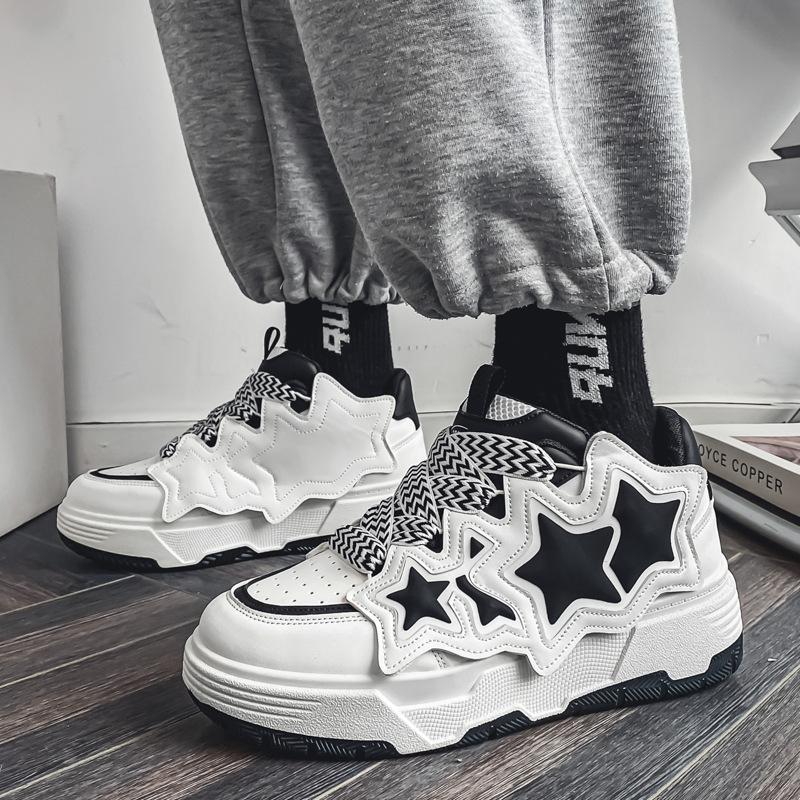 

Мужская обувь 2024 года, новые туфли Guochao star, нишевый дизайн, толстая подошва, увеличивающая рост, повседневная обувь для доски, корейская версия универсальных кед 39