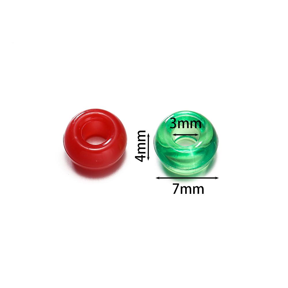 100pcs 4*7mm Acrylic Big Holes Beads Colored Spacer Loose Beads for DIY Necklace Bracelet Phone Charms Jewelry Making Supplies