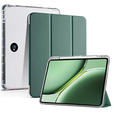 Luxusní průhledné flipové kožené pouzdro na tablet pro OnePlus Pad Pro Oppo Pad 2 12.1 Clear Back Soft Skin Feel Shockproof Protect Cover