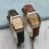 Hodinky pro ženy Malé Dámské Náramkové hodinky Hnědé Retro Vintage kožený náramek Hodinky Černé Quartz Náramkové hodinky Reloj Mujer
