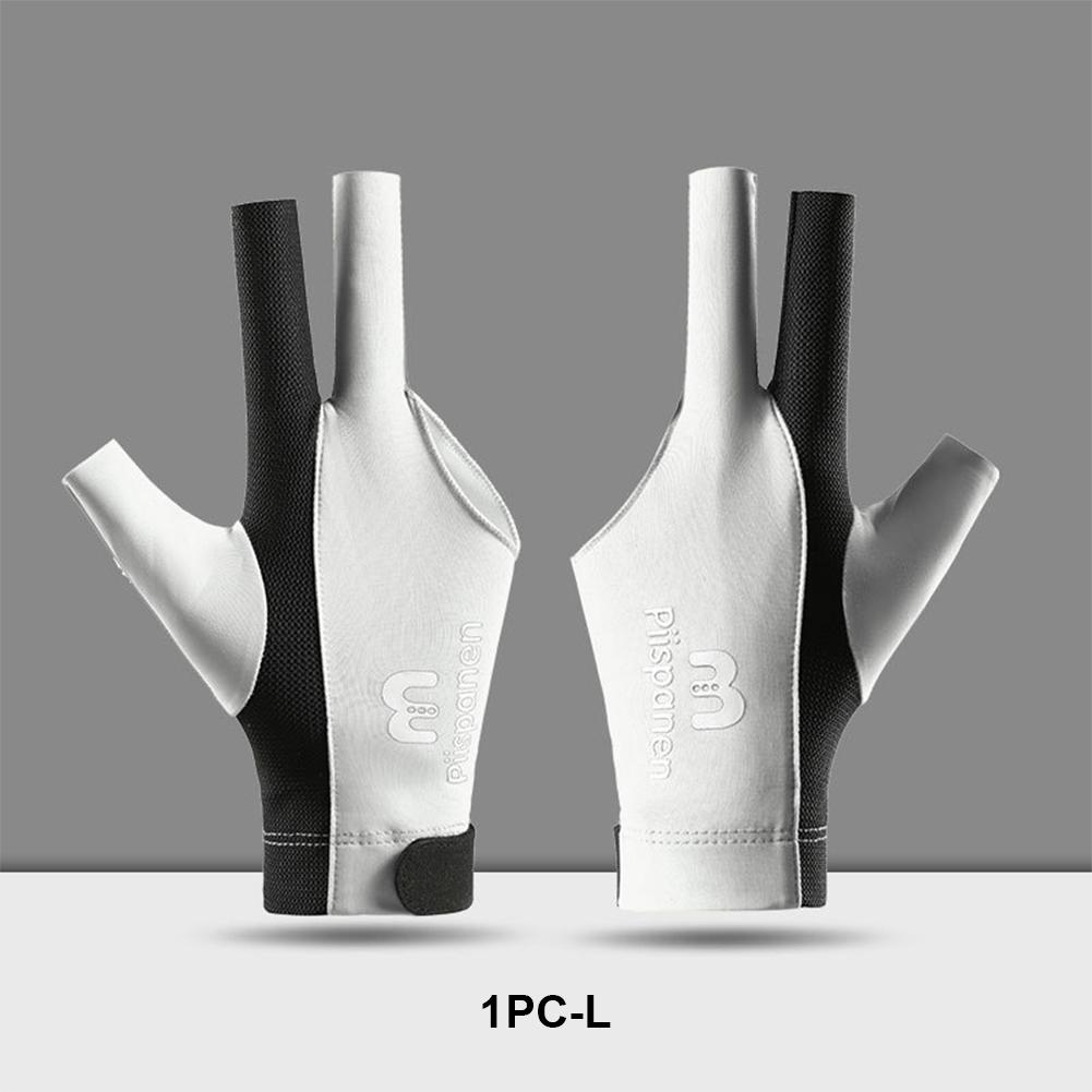 1PC Three-Finger Billiard Gloves Stitching Design Breathable Non-Slip Self-Adhesive Cloth Fixed Gloves Billiard Supplies