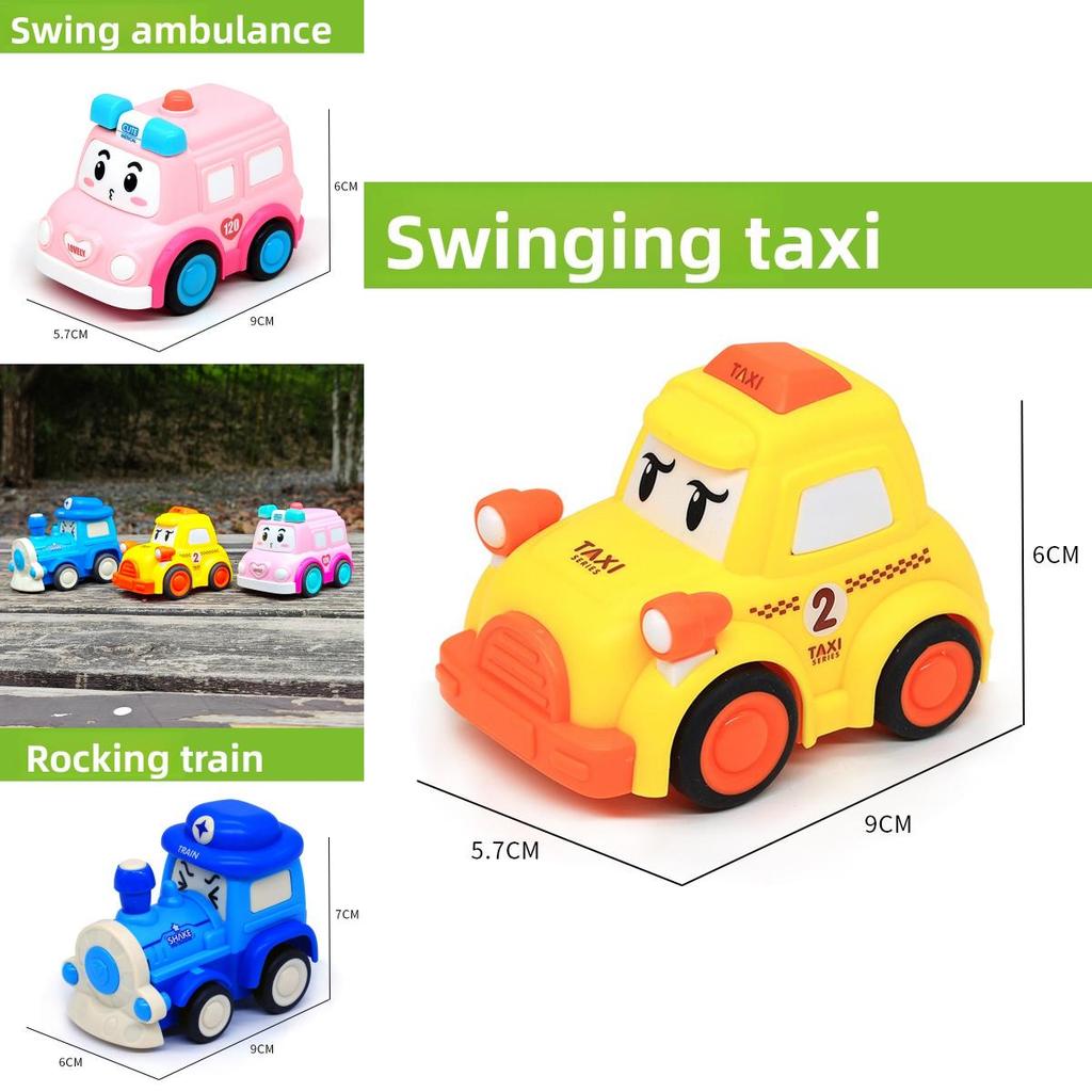 Cartoon Design Ambulance Airplane Train Taxi Model Children Toy For Toddler Play And Development