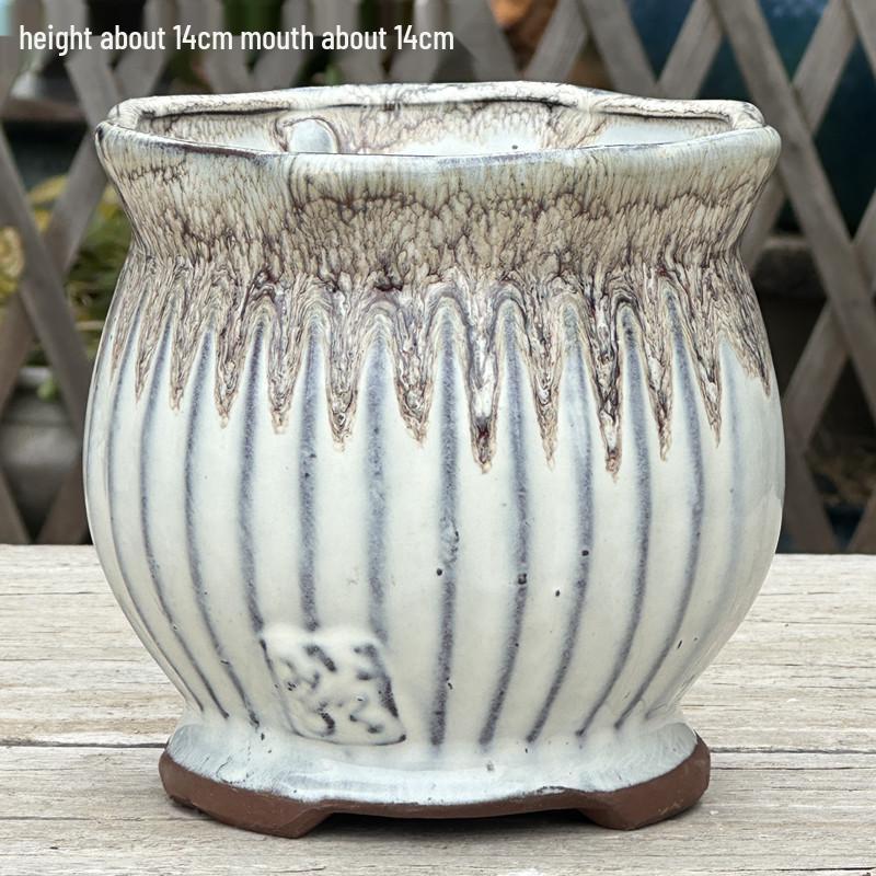 Minimalist Large Coarse Pottery Flower Pot for Succulents and Green Plants