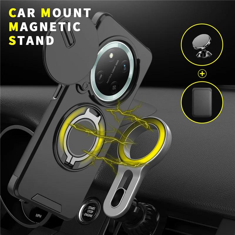 Für Honor Magic 7 Lite Magic7lite Stoßfeste Hybride Magnetische Ständer Handyhülle für Honor X9C Schiebeobjektiv Rüstungsschutzhülle