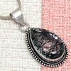 Black Rutile Set  Pendant  Jewelry Earring 18-20'' Gemstone Handmade