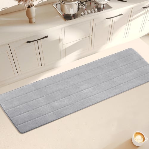 ZPOW Washable Kitchen Rug, Memory Foam Cushion Rug, Long, Simple Design, 50cm x 150cm, Non-Slip, Cold Weather Protection, Machine Washable, Floor Prot