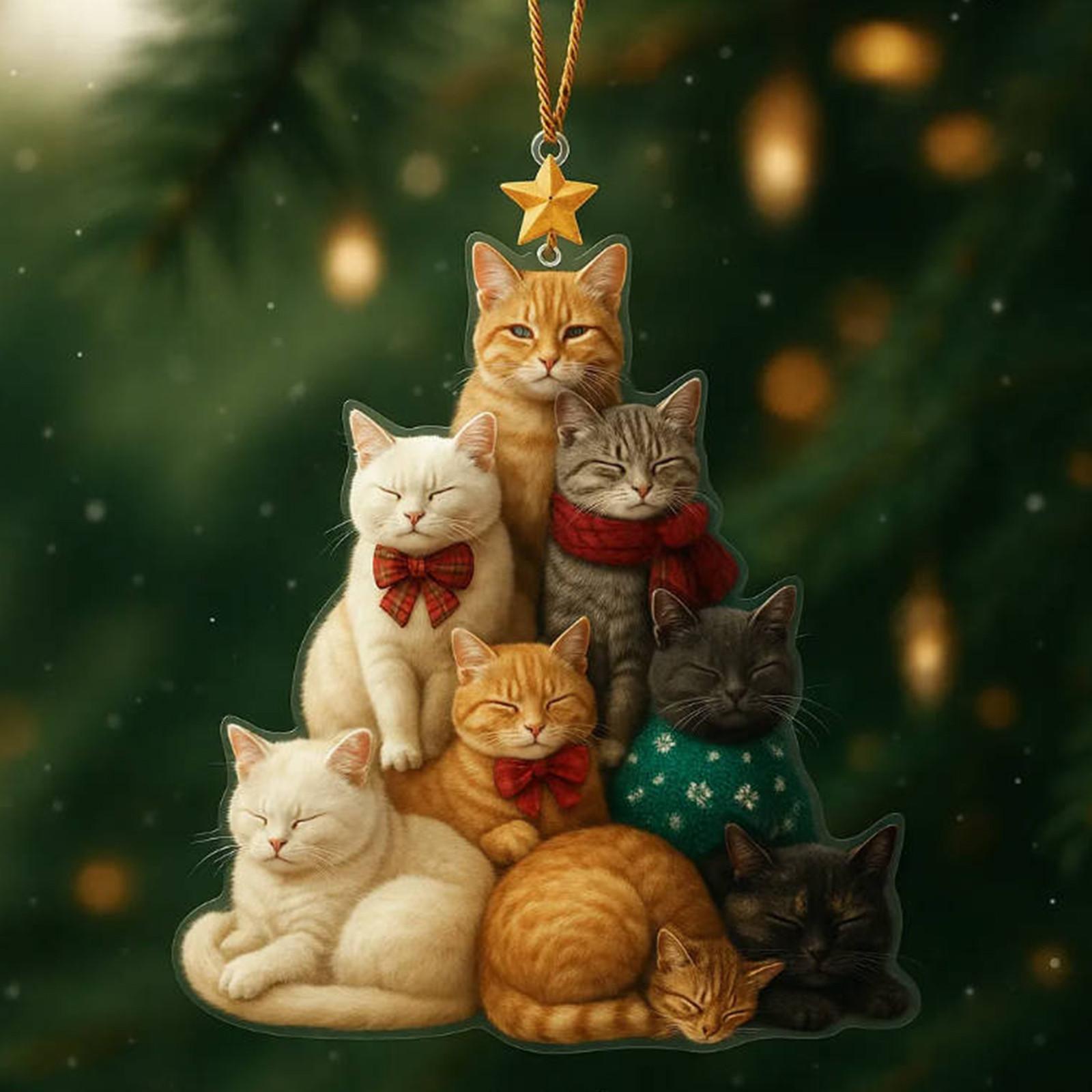 

2D Акриловая подвеска на елку, Украшение на елку, Рождественские подвесные украшения, Украшения для дома One Size