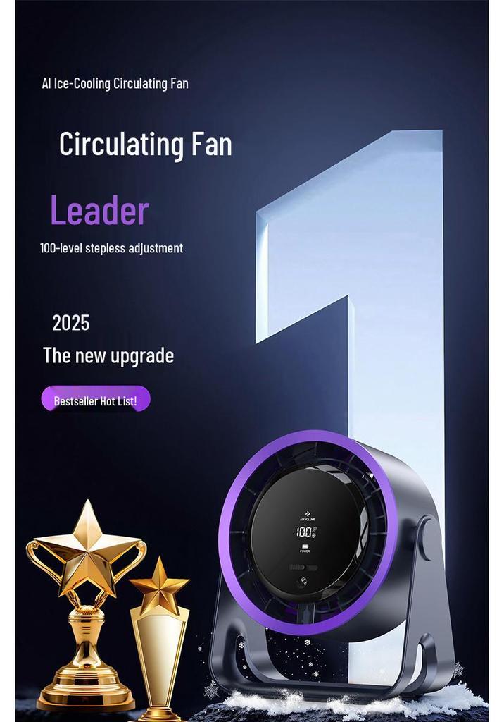 Portable Rechargeable Mini Fan with Mijia App Connectivity for Desktop, Kitchen, and Wall-Mount Use