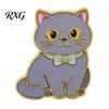 Cat Theme Brooch Enamel Bow Tie Brooch, Cartoon Kitten Metal Badge Pin Pin, Hats Bags Scarves Clothes Decorative Accessory Animal