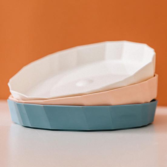 Einfarbiger Blumentopf für Sukkulenten aus Kunststoff mit Tablett, Garten-, Heim- und Café-Dekoration